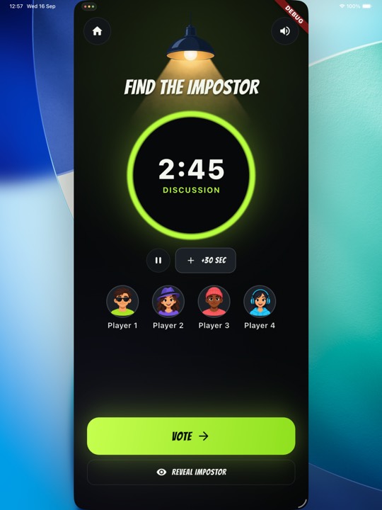 Impostor discussion screen prompting players to talk